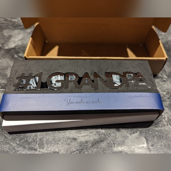 Indigo get Happy #1 Grandpa chrome display sign new - Picture 4 of 11